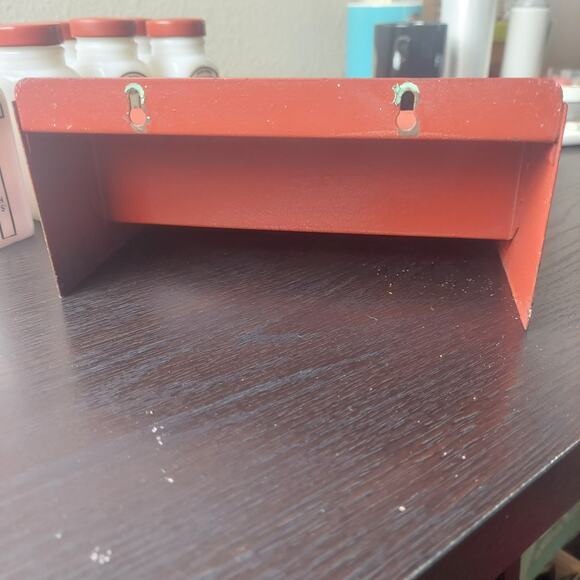 VTG Set Of 8 Original Griffiths Spice Jars ~ Milk Glass With Red Metal Rack - Picture 14 of 16